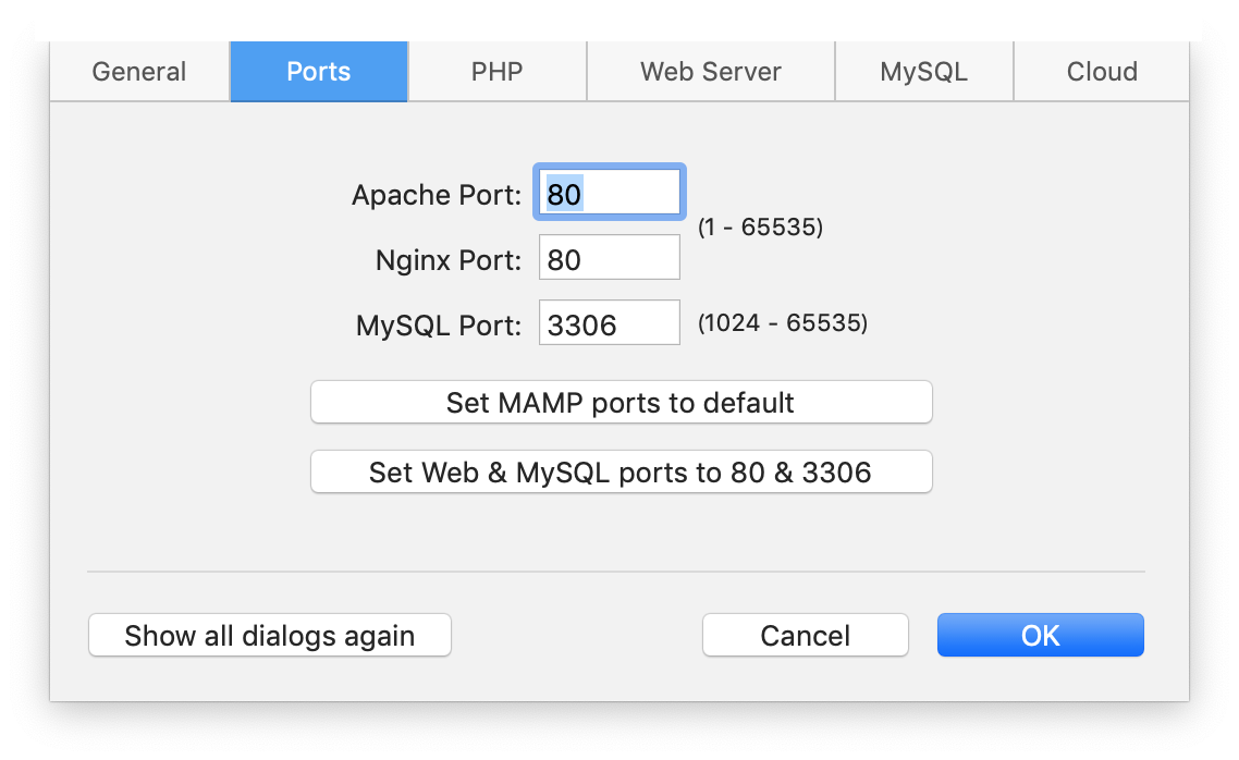 MAMPのApacheのポート番号を80番ポートに変更できる